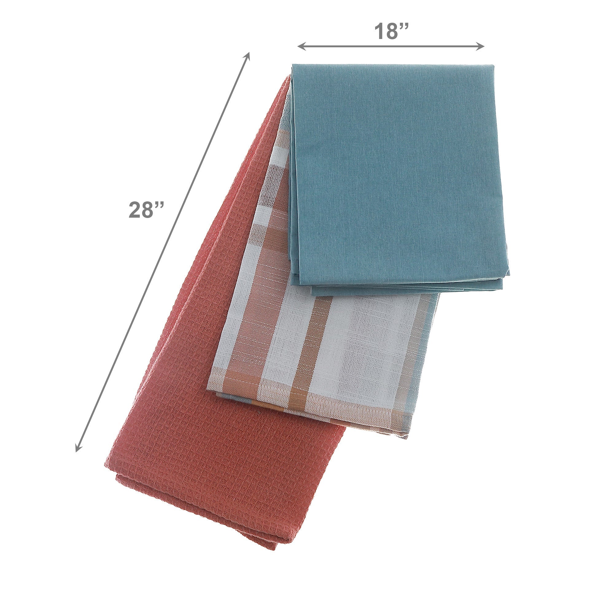 3-Piece Plaid Pattern Cotton Kitchen Towel Set