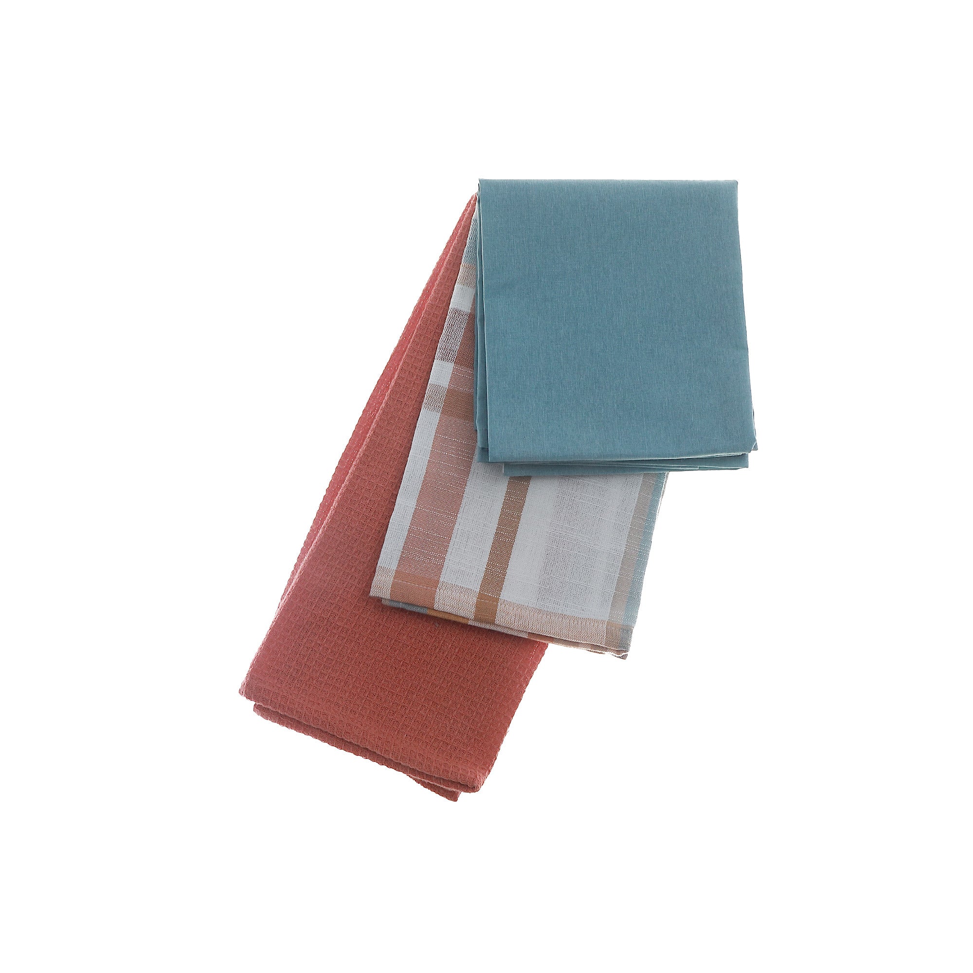 3-Piece Plaid Pattern Cotton Kitchen Towel Set