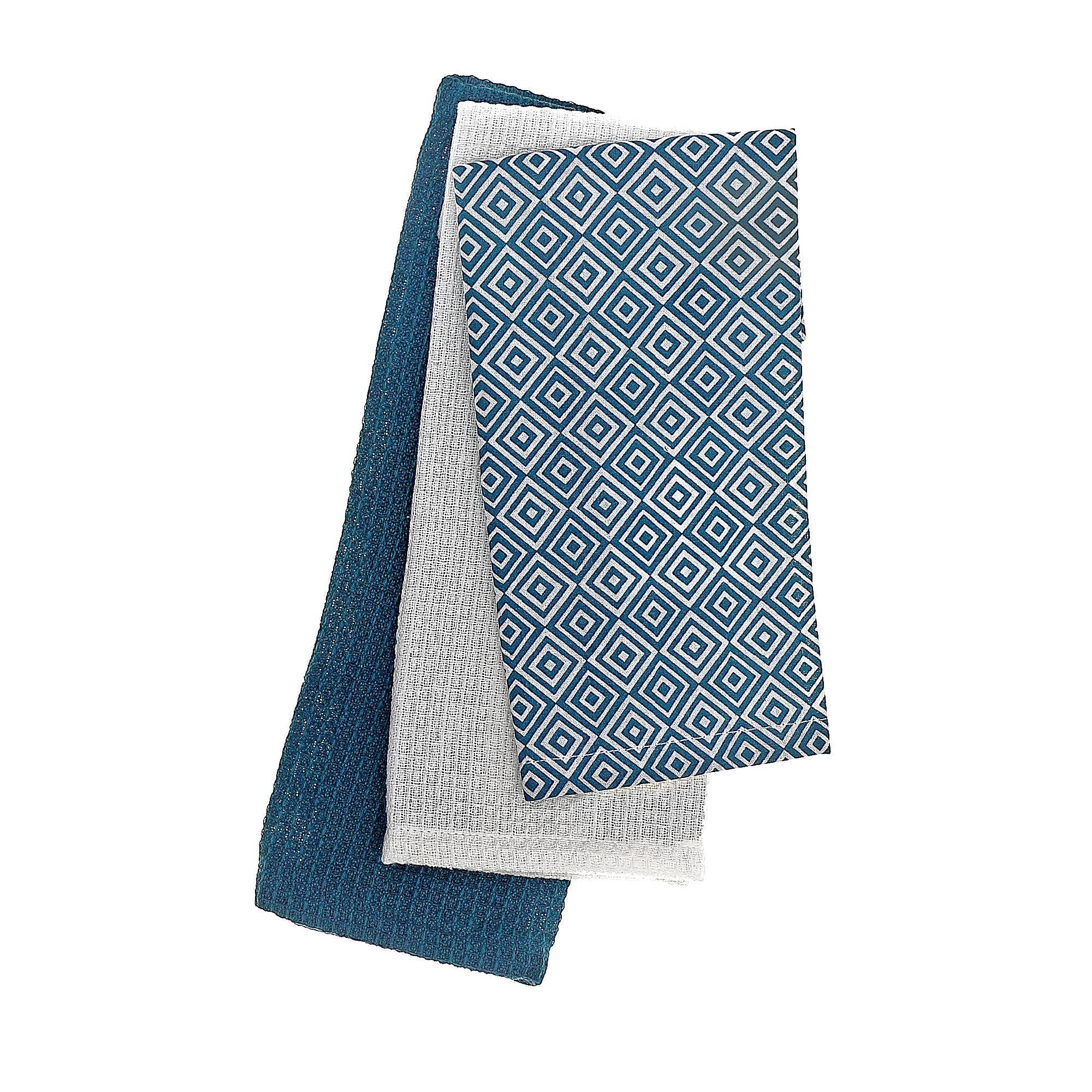 Dish Cloth Set Of 3 Pcs Geometric Print Set Of 2, Kitchen Cleaning Cloths