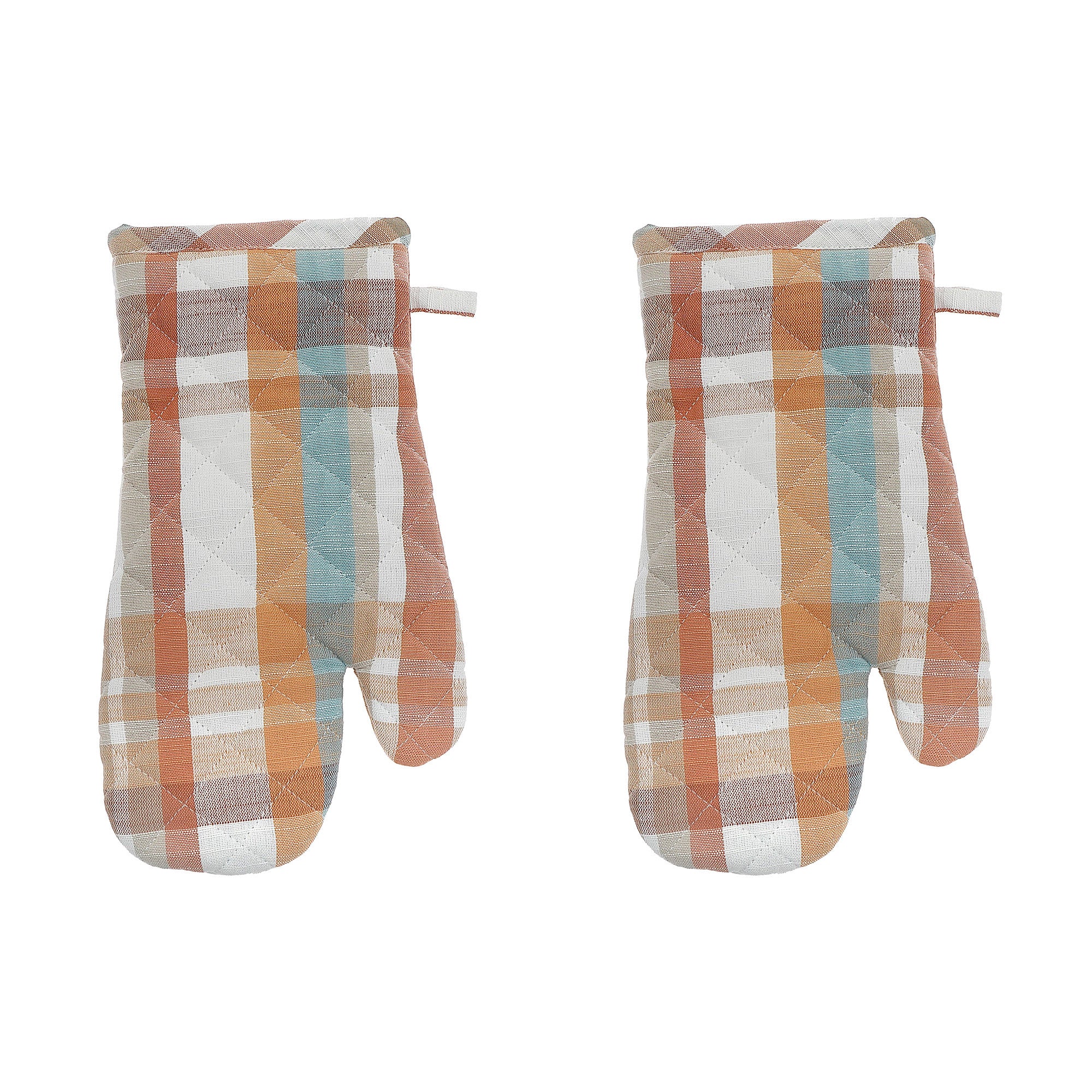 Plaid Pattern Cotton Oven Mitt - Set of 2