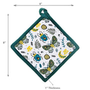 Cotton Pot Holder Butterfly & Beetle - Set of 2
