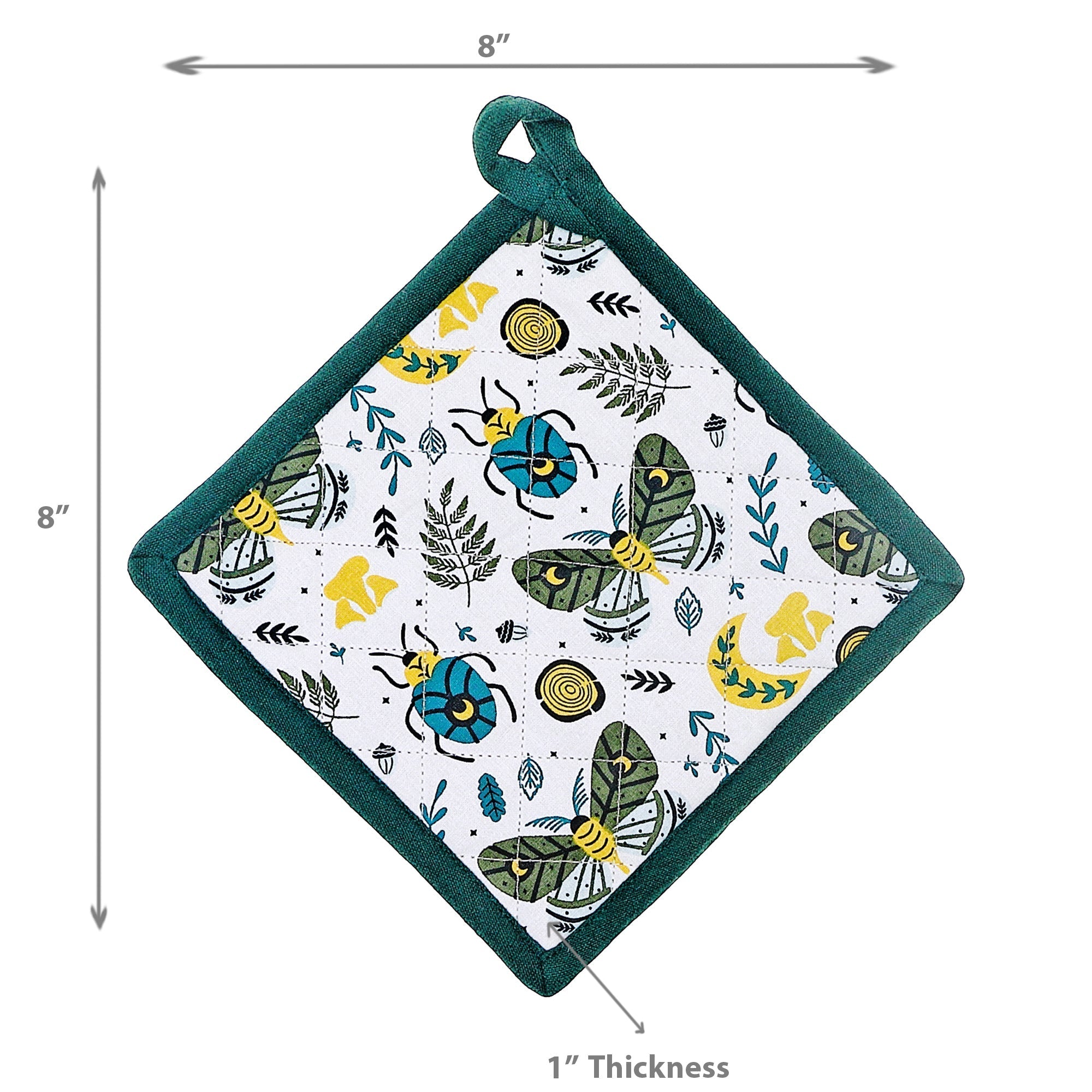 Cotton Pot Holder Butterfly & Beetle - Set of 2