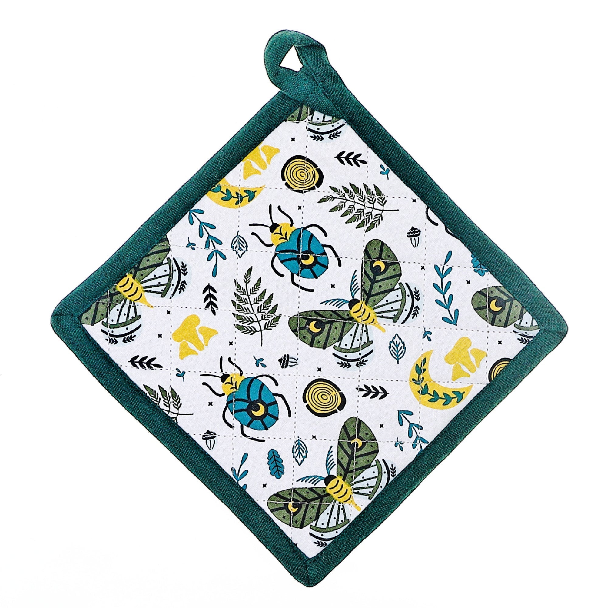 Cotton Pot Holder Butterfly And Beetle Print Set Of 2, Kitchen Heat Resistant Accessory