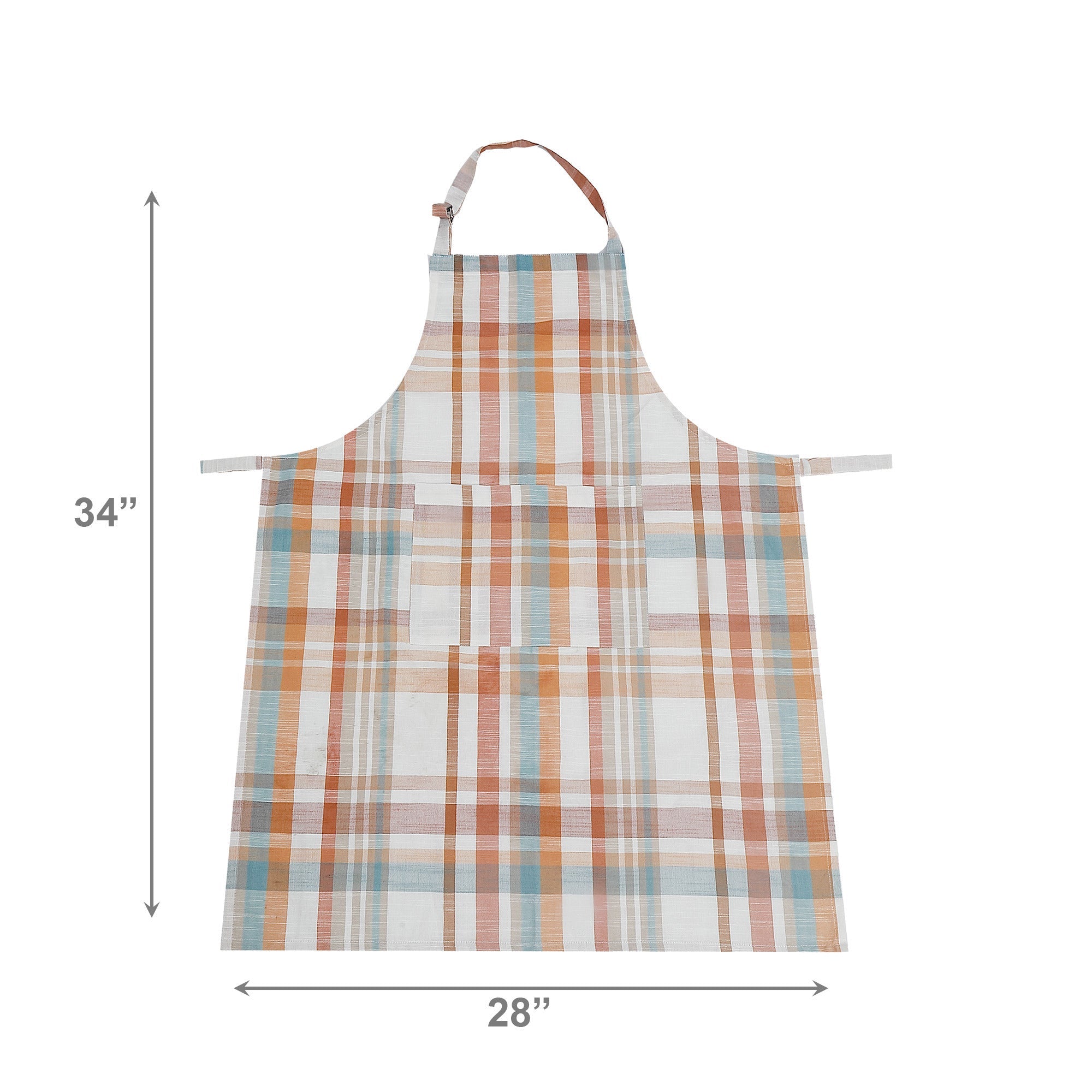 28"x34" Plaid Pattern Cotton Kitchen Apron - Set of 2