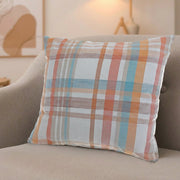 18"x18" Plaid Pattern Cotton Cushion Cover - Set of 2