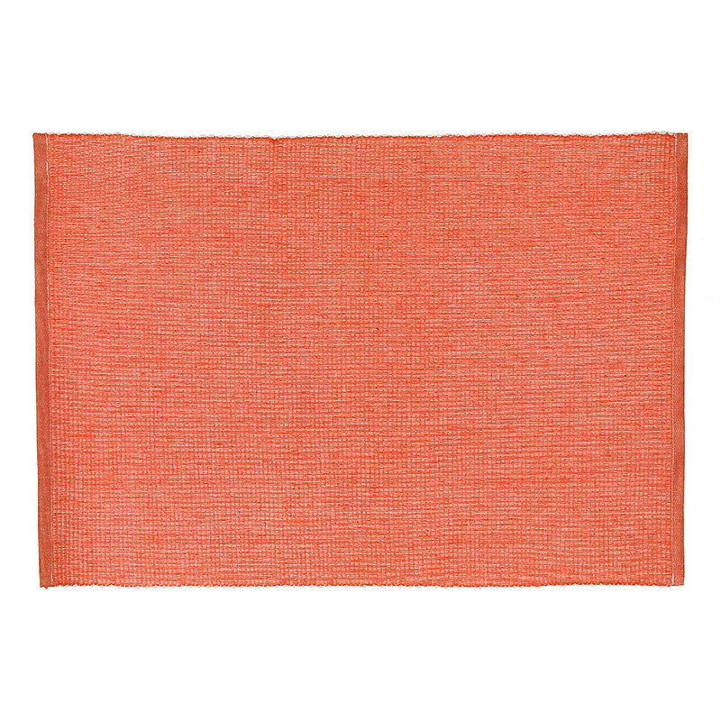 Chambray Ribbed Placemat Orange Set of 12 Dining Table Placemat