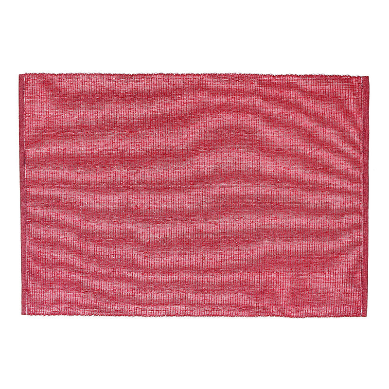 Chambray Ribbed Placemat Red Set of 12 Dining Table Placemat