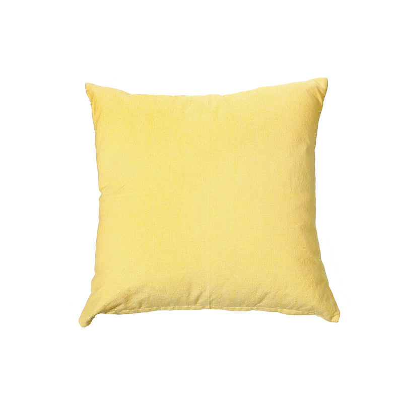 Chambray Zipper Cushion Yellow Set of 2 Decorative Throw Pillow