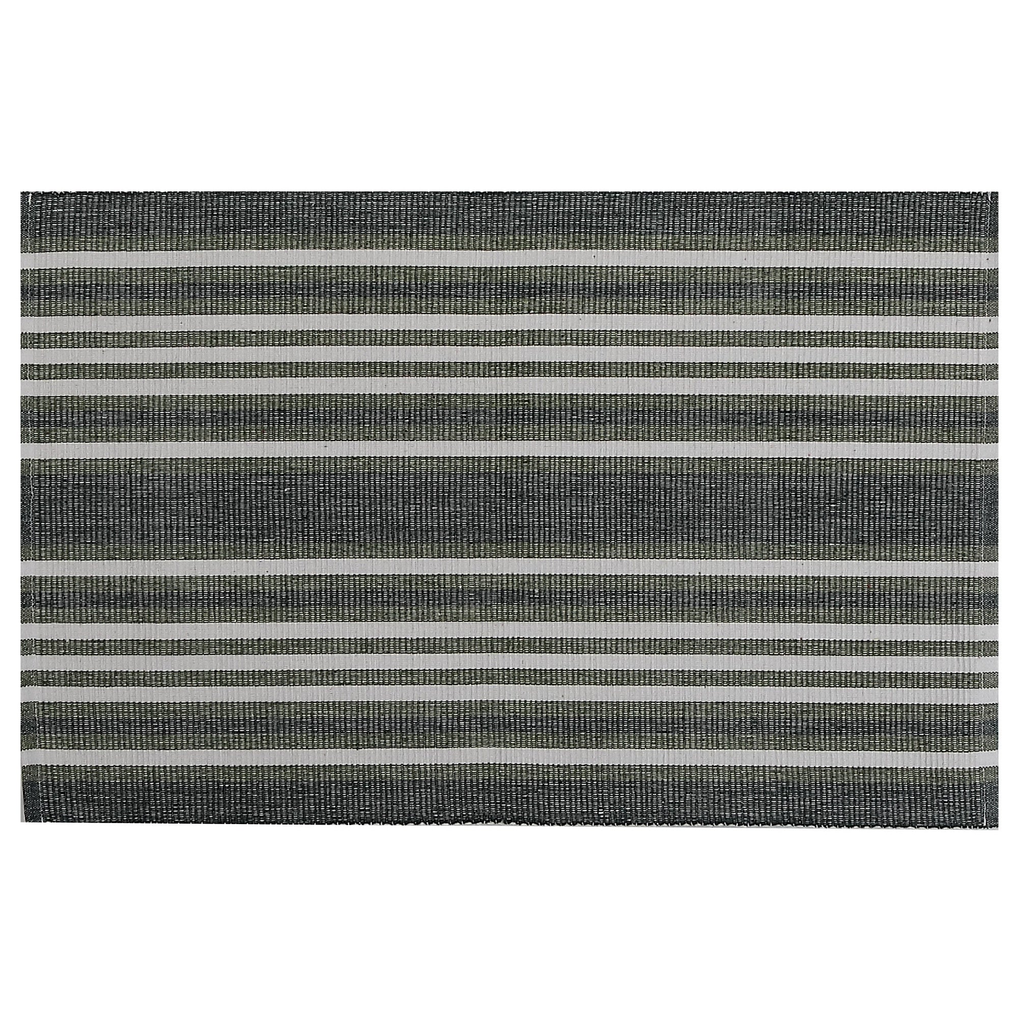 Green Ombre Ribbed Chambray Cotton Placemat - Set of 12