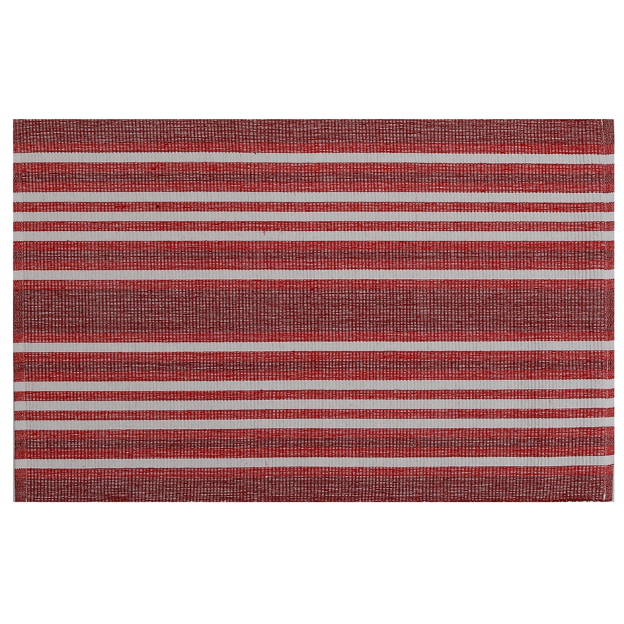 Red Ombre Ribbed Chambray Cotton Placemat - Set of 12