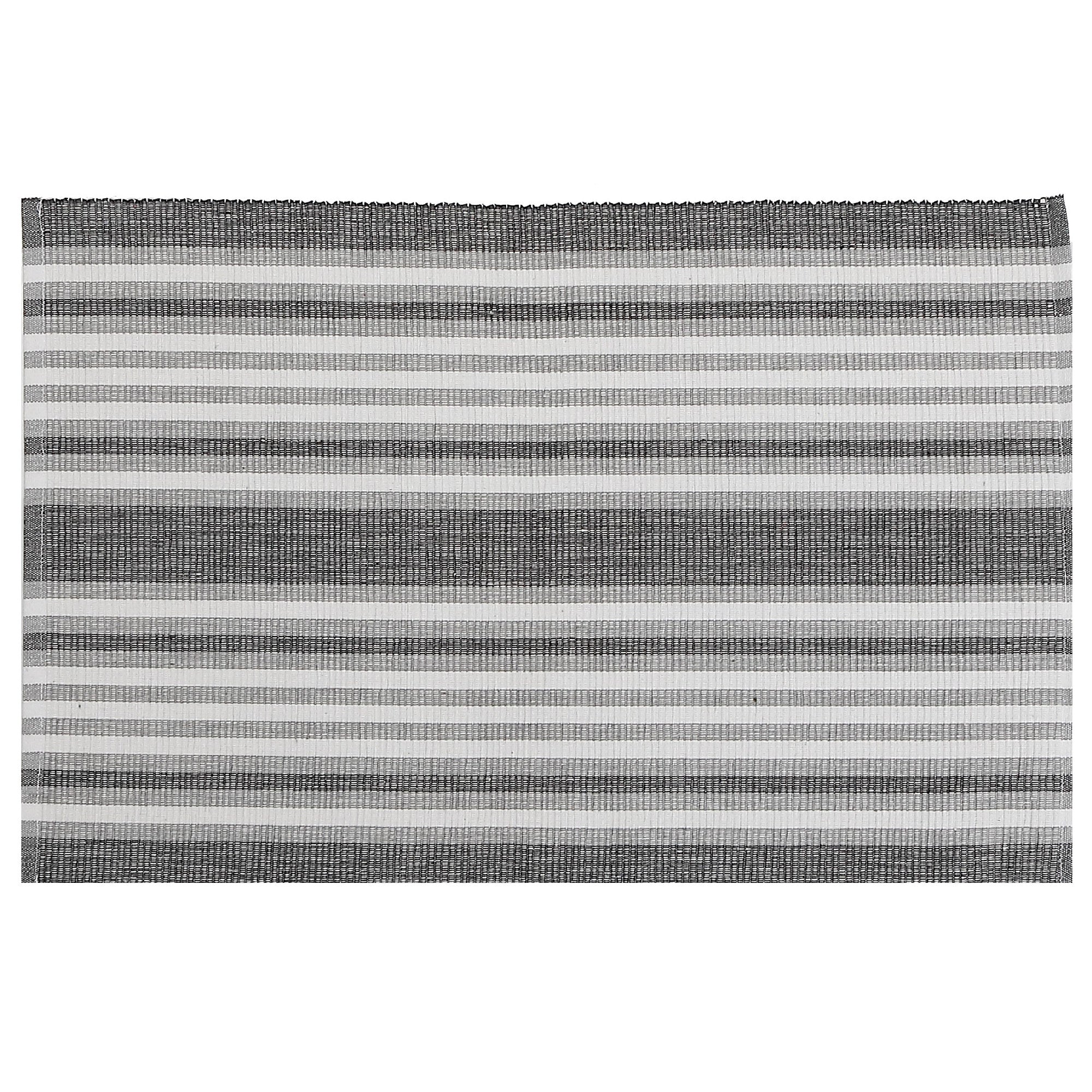Grey Ombre Ribbed Chambray Cotton Placemat - Set of 12