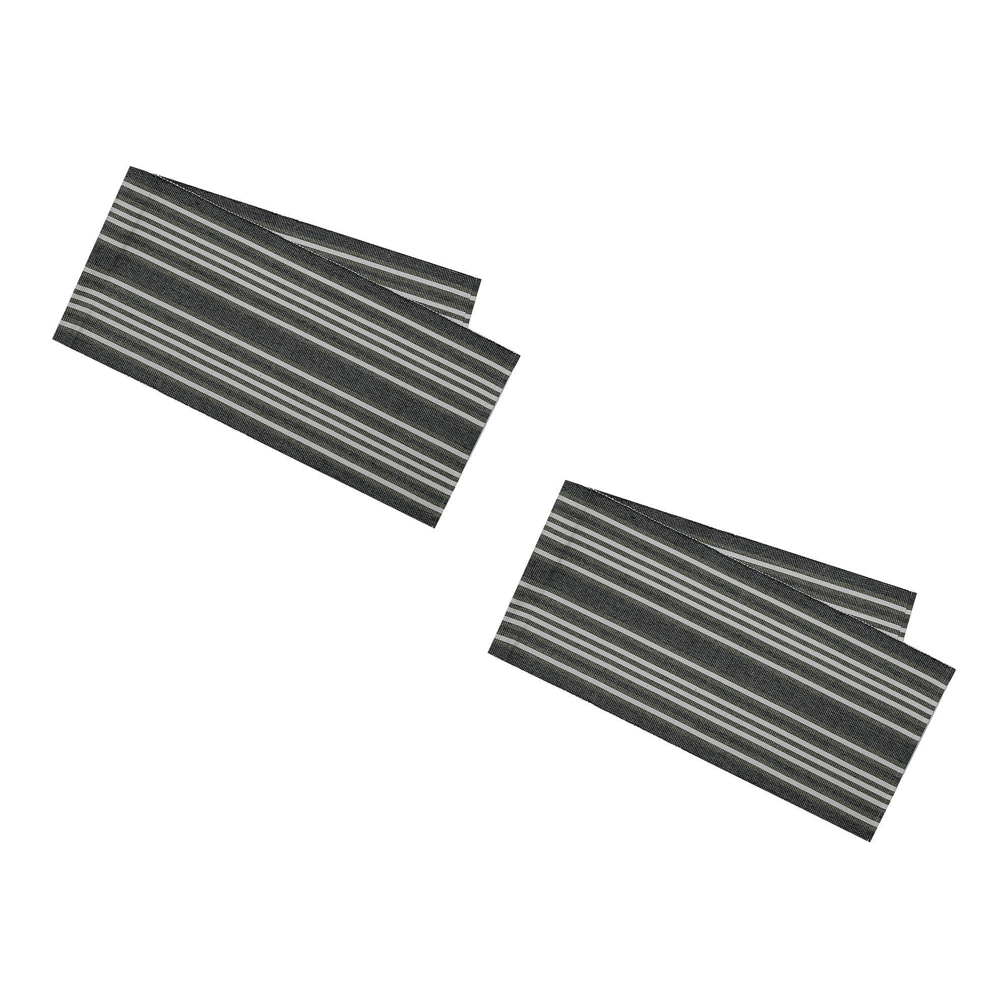 Green Ombre Ribbed Chambray Cotton Table Runner - Set of 2