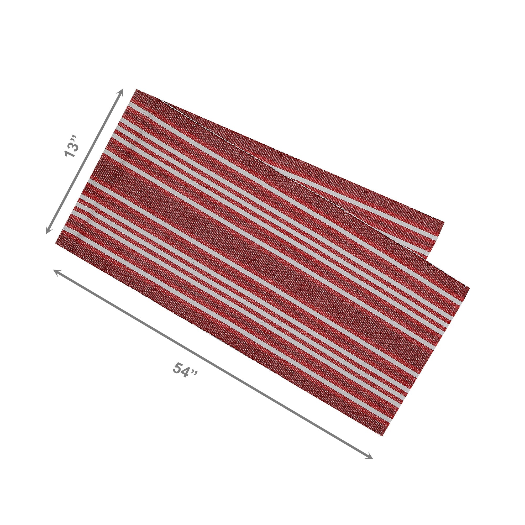 Red Ombre Ribbed Chambray Cotton Table Runner - Set of 2
