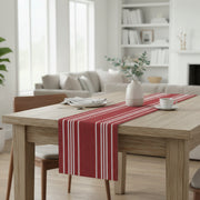 Red Ombre Ribbed Chambray Cotton Table Runner - Set of 2