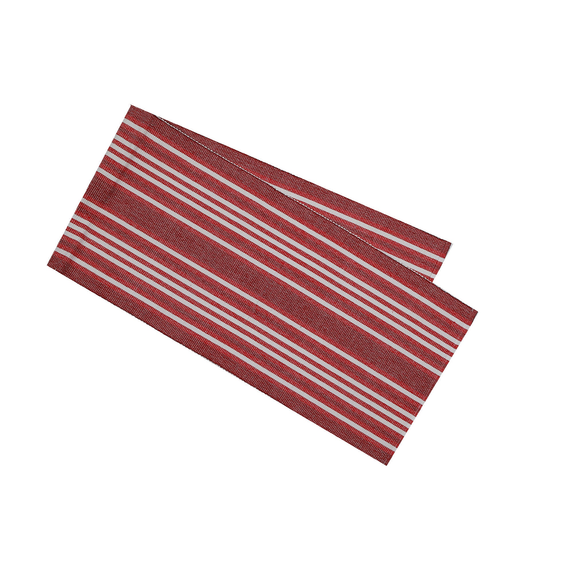 Red Ombre Ribbed Chambray Cotton Table Runner - Set of 2