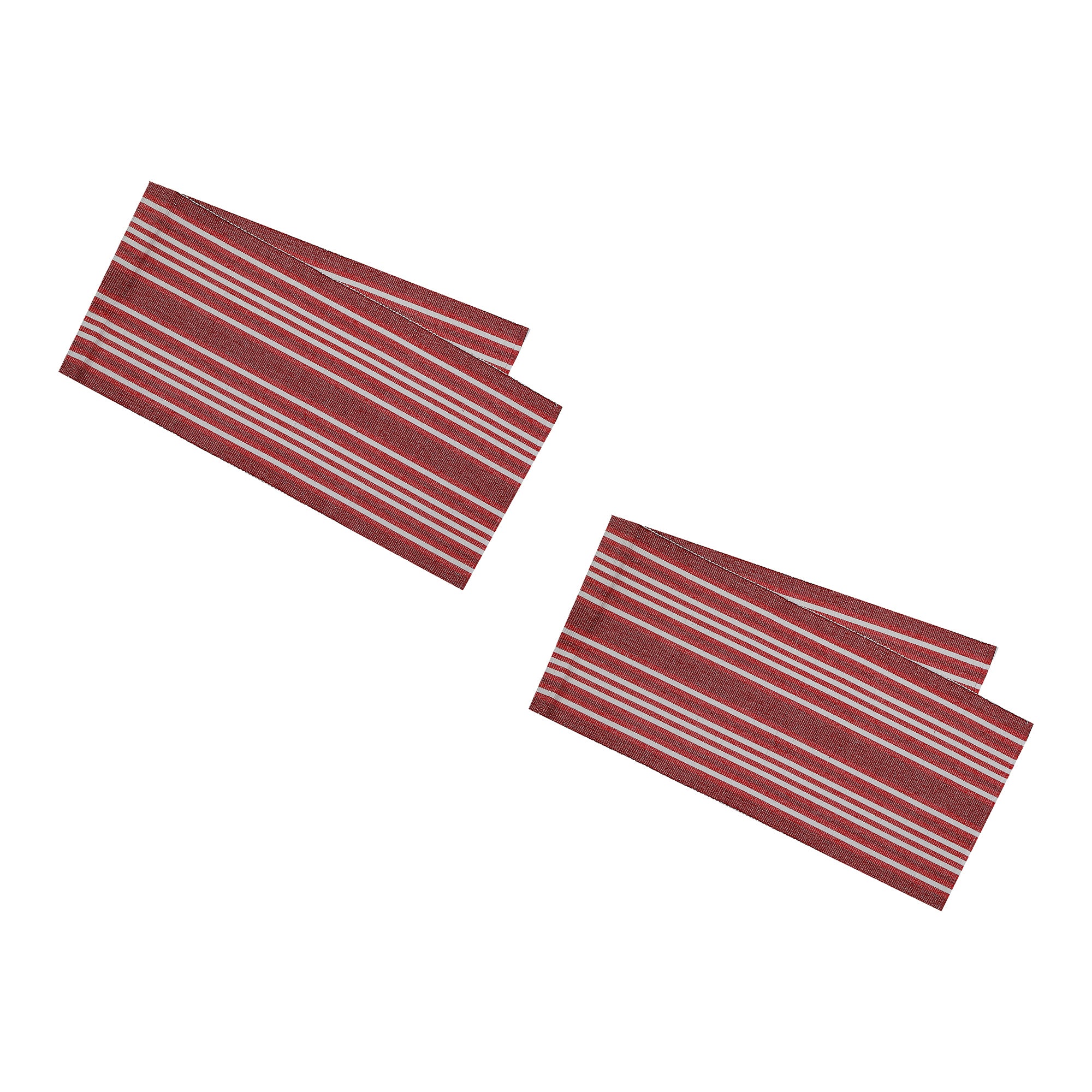 Red Ombre Ribbed Chambray Cotton Table Runner - Set of 2