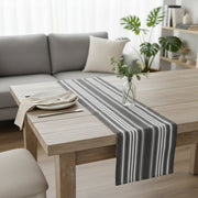 Grey Ombre Ribbed Chambray Cotton Table Runner - Set of 2