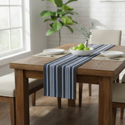 Blue Ombre Ribbed Chambray Cotton Table Runner - Set of 2