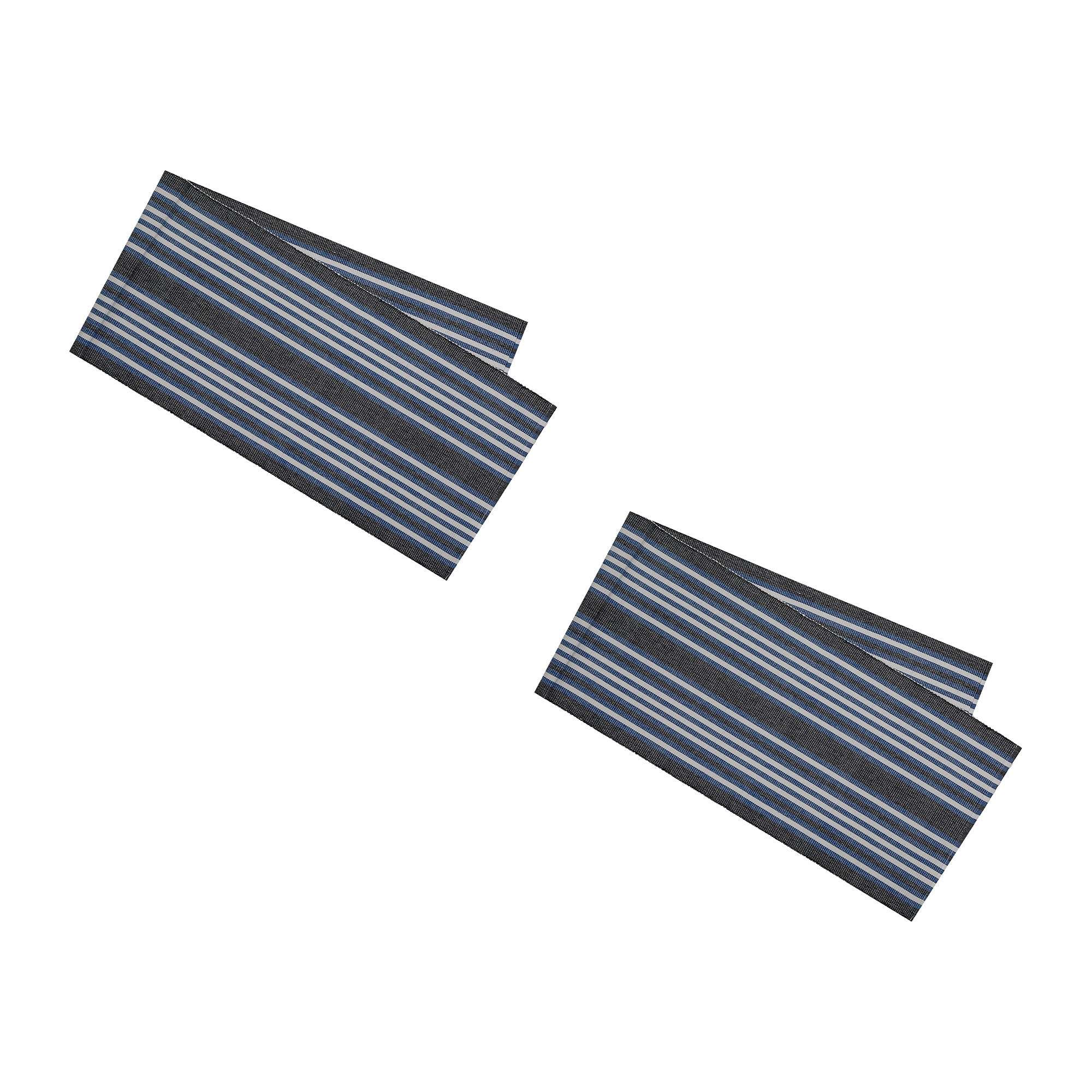 Blue Ombre Ribbed Chambray Cotton Table Runner - Set of 2