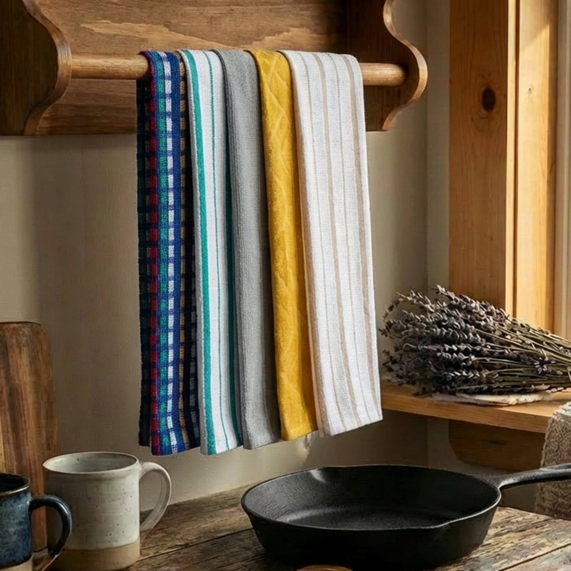 5-Pack Assorted Terry Cloth Kitchen Towels