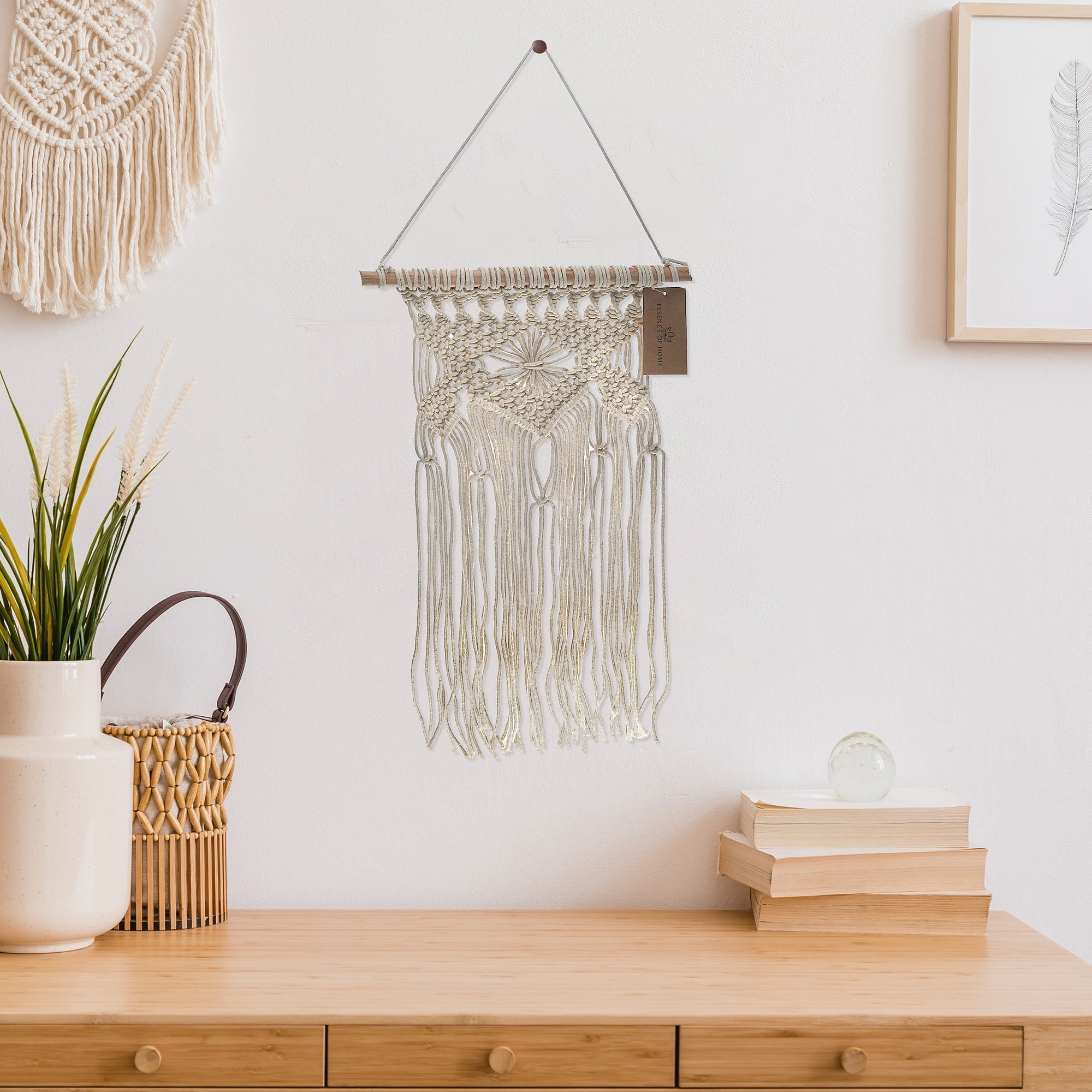 Handmade Macrame Madison Wall Hanging, Boho Cotton Rope Wall Decor
