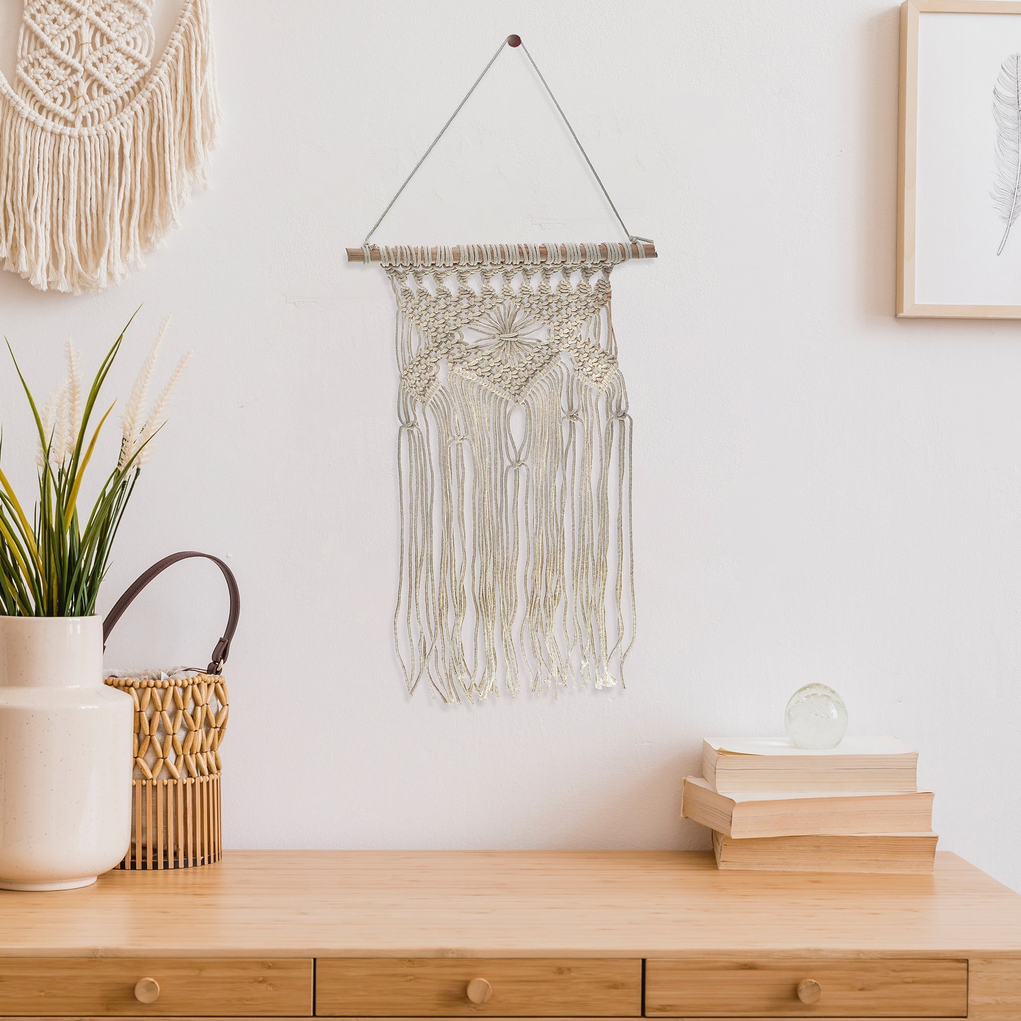 Handmade Macrame Lucy Wall Hanging, Boho Cotton Rope Wall Decor