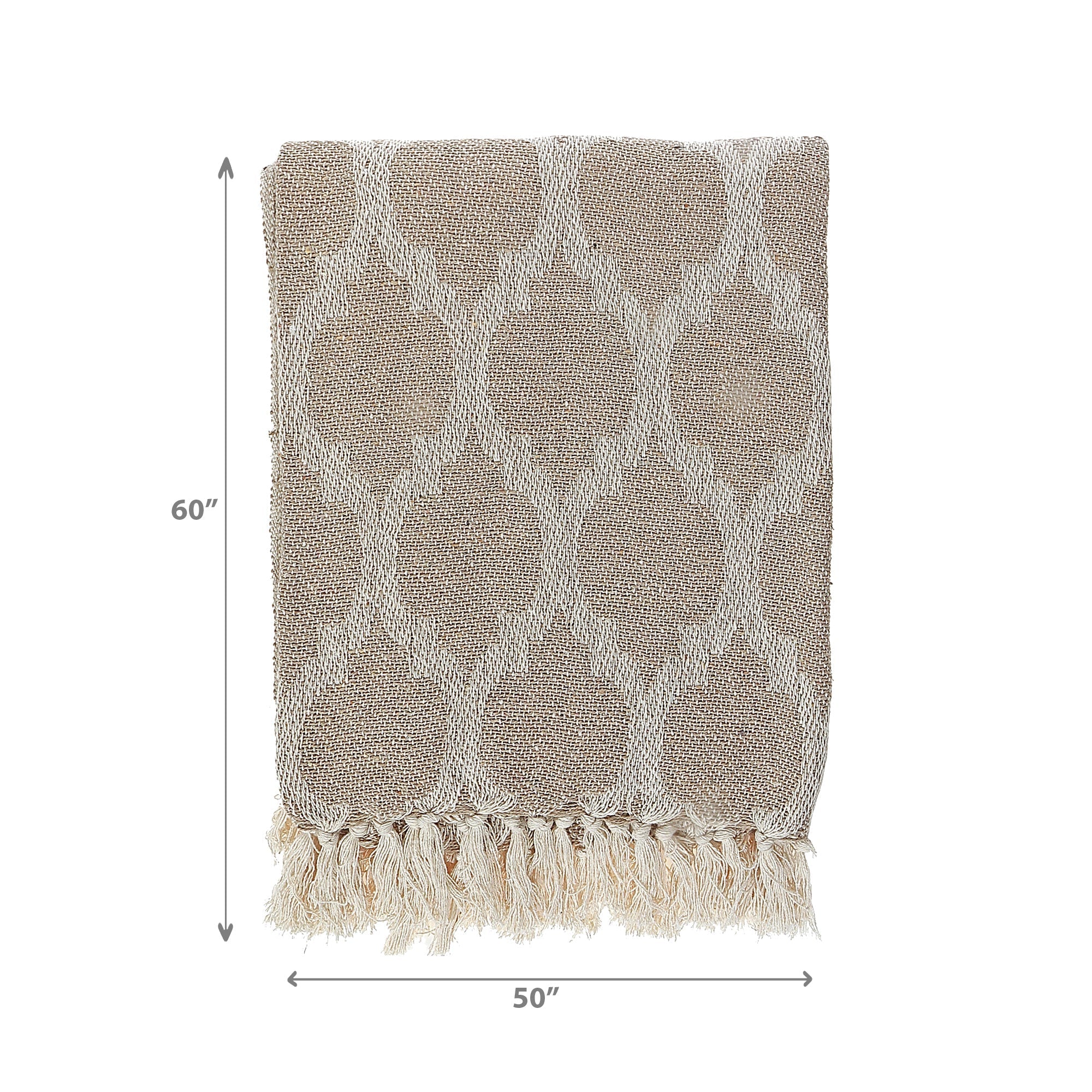 Moroccan Tile Cotton Throw With Fringe 50"X60", Moroccan Tile Cotton Throw 50"X60", Fringed Sofa Blanket, Boho Living Room Accent