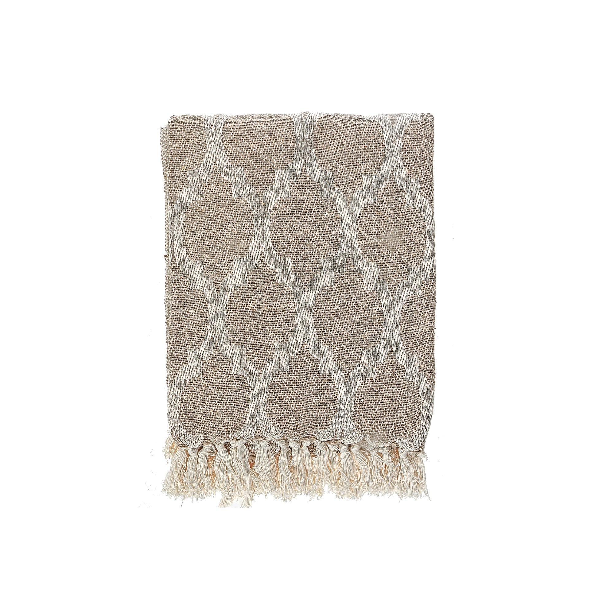 Moroccan Tile Cotton Throw With Fringe 50"X60", Moroccan Tile Cotton Throw 50"X60", Fringed Sofa Blanket, Boho Living Room Accent