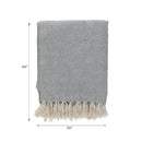 Pattern Cotton Throw With Fringe Grey 50"X60"
