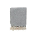 Pattern Cotton Throw With Fringe Grey 50"X60"