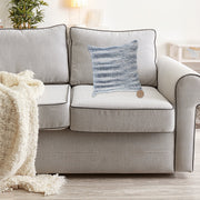 Cotton Slub Cushion Set Of 2, 18 X 18 Inch Decorative Throw Pillow, Farmhouse Home Accent