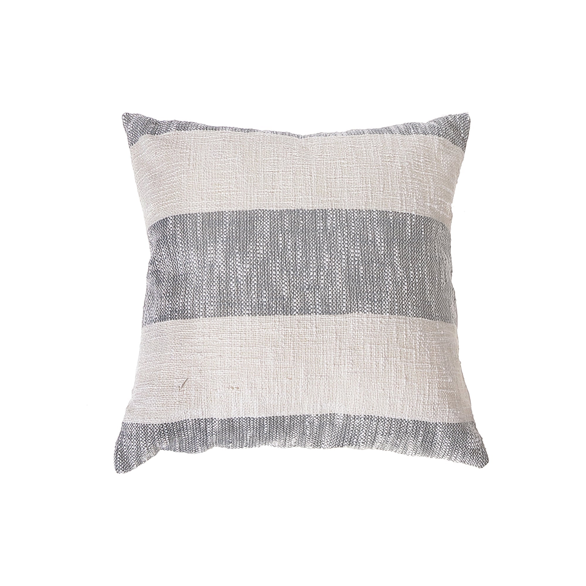 Cotton Slub Cushion Set Of 2, 18 X 18 Inch Decorative Throw Pillow, Farmhouse Home Accent