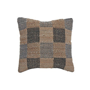 Handwoven Cotton Jute Cushion Check – Decorative Throw Pillow, Rustic Home Decor