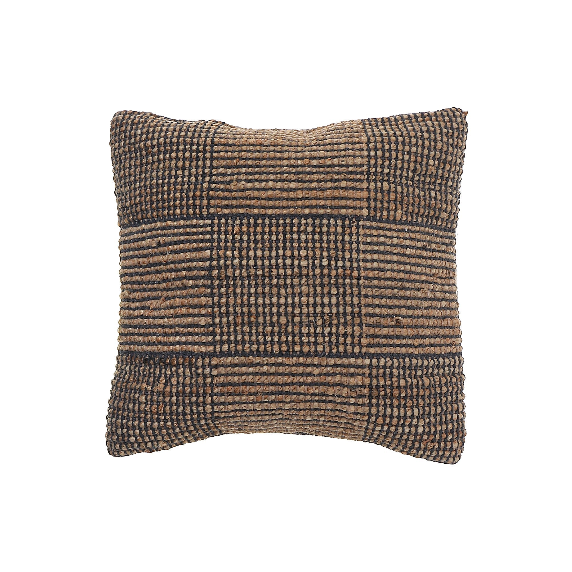 Handwoven Cotton Jute Cushion Plaid – Decorative Throw Pillow, Rustic Home Decor