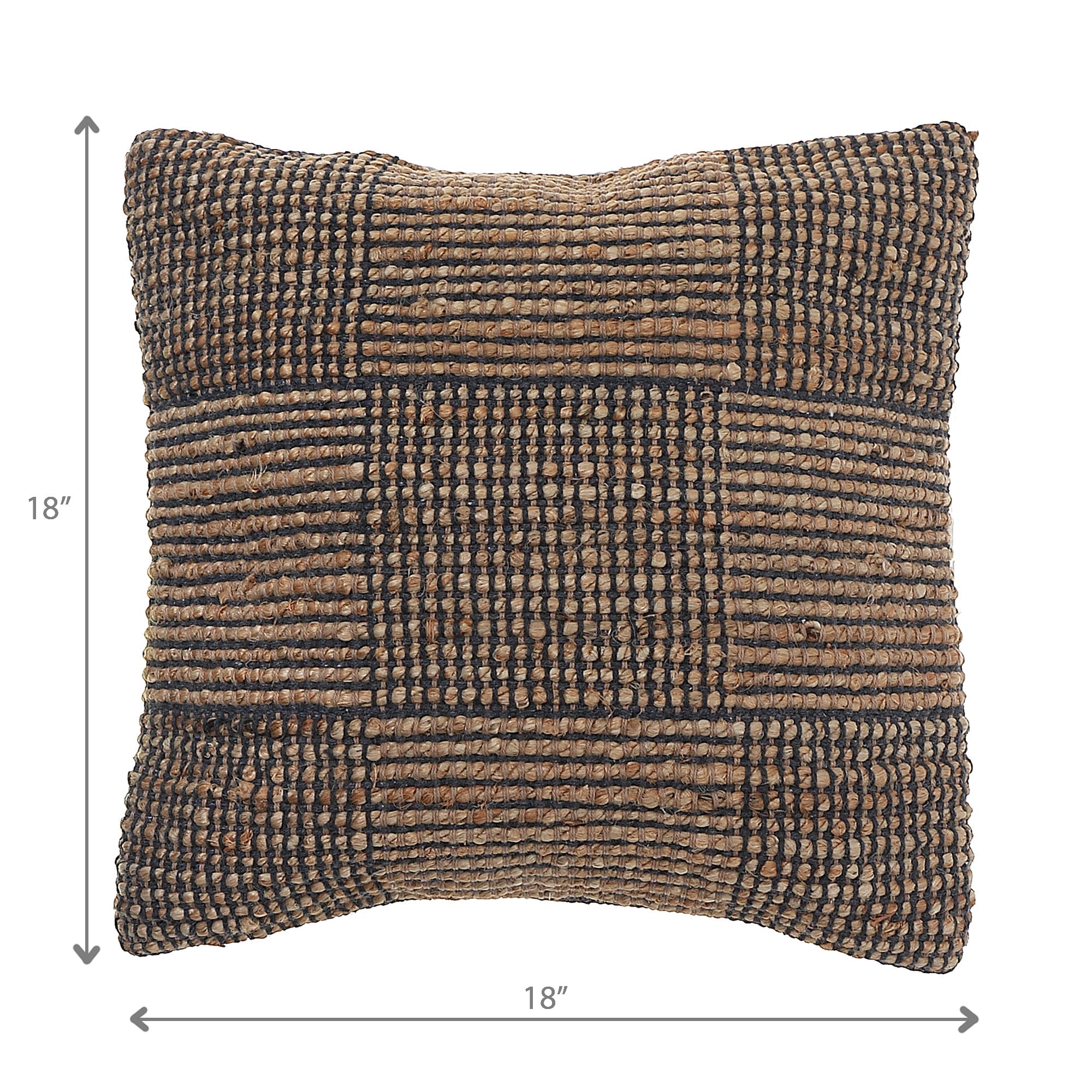 Handwoven Cotton Jute Cushion Plaid – Decorative Throw Pillow, Rustic Home Decor