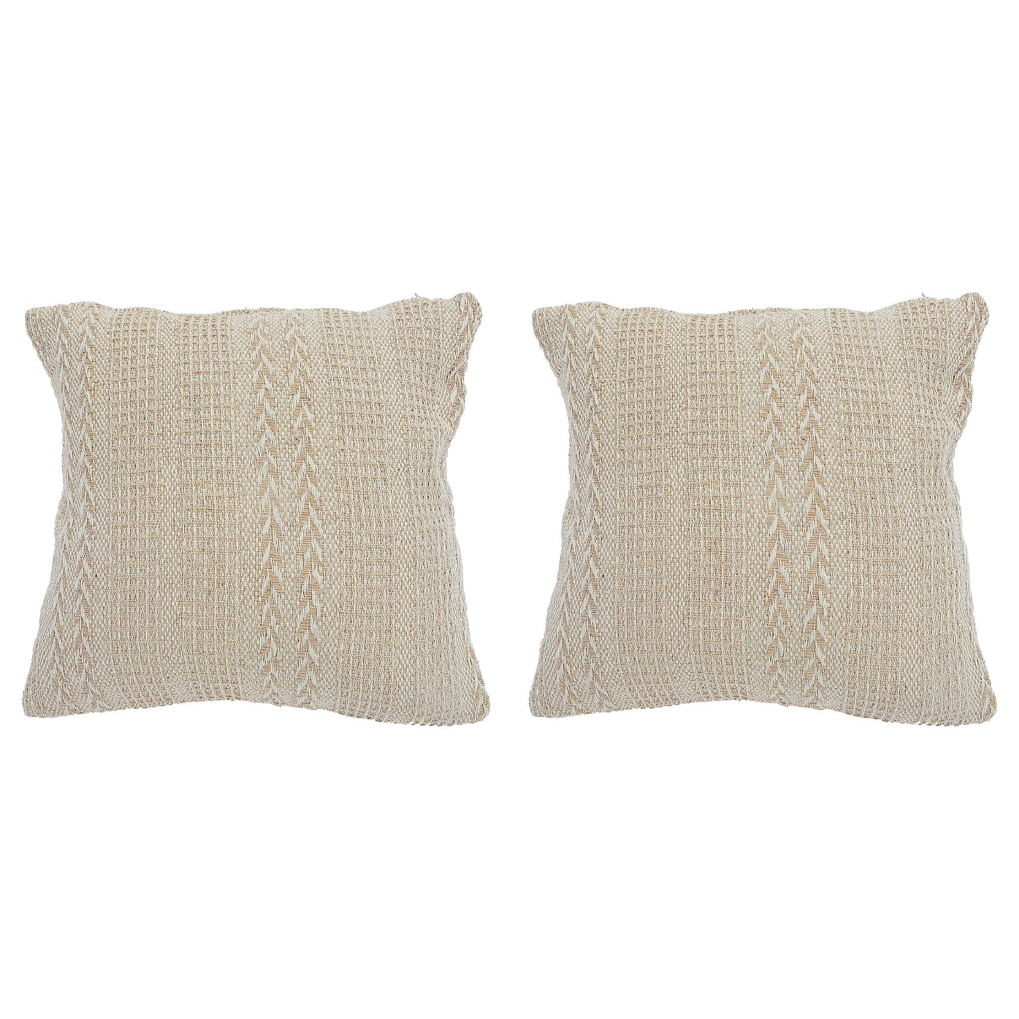 Braided Cotton Cushion Set Of 2, Braided Cotton Throw Pillow Set, Textured Decorative Cushions, Modern Sofa Accent