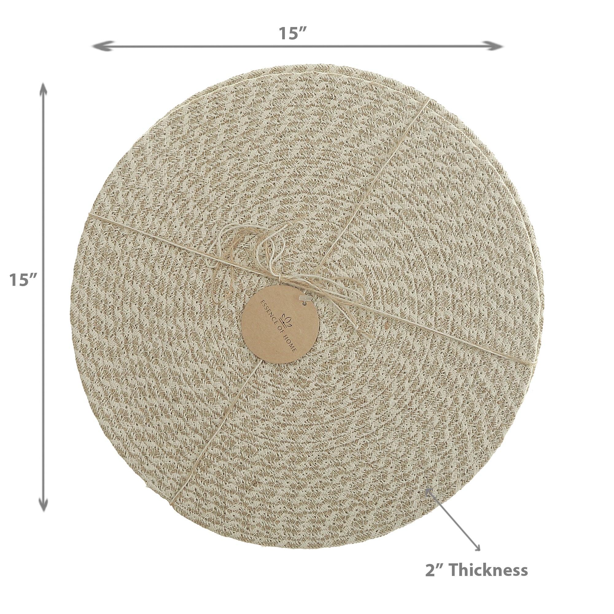 Wave Braided Round Placemat 15 X 15 Set Of 12, Dining Table Decoration