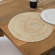 Plain Round Rope Jute Braided Placemat 14 X 14 Set Of 12, Rustic Table Decor