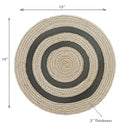 Line Round Braided Placemat With Black Outer 15 X 15 - Set of 12