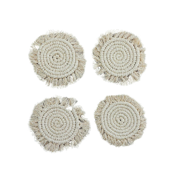 4 PC Round Macrame Coaster