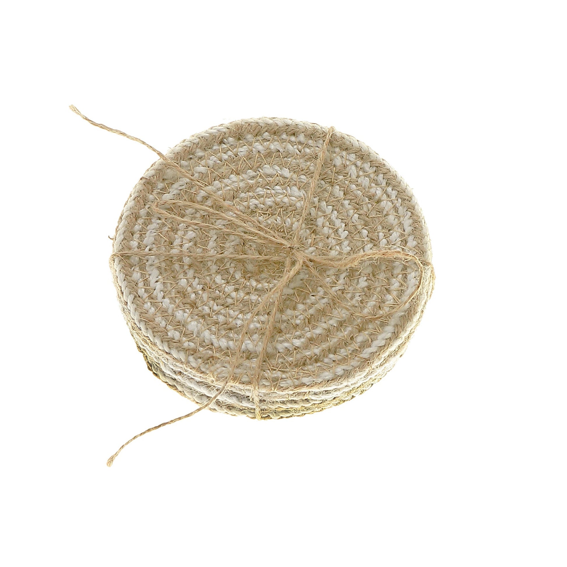 4 PC Round Line Braided Coaster