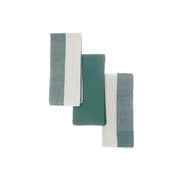 Kitchen Green Towel Set Of 3 Pcs Block Print, Kitchen Dish Towels, Farmhouse Dining Decor