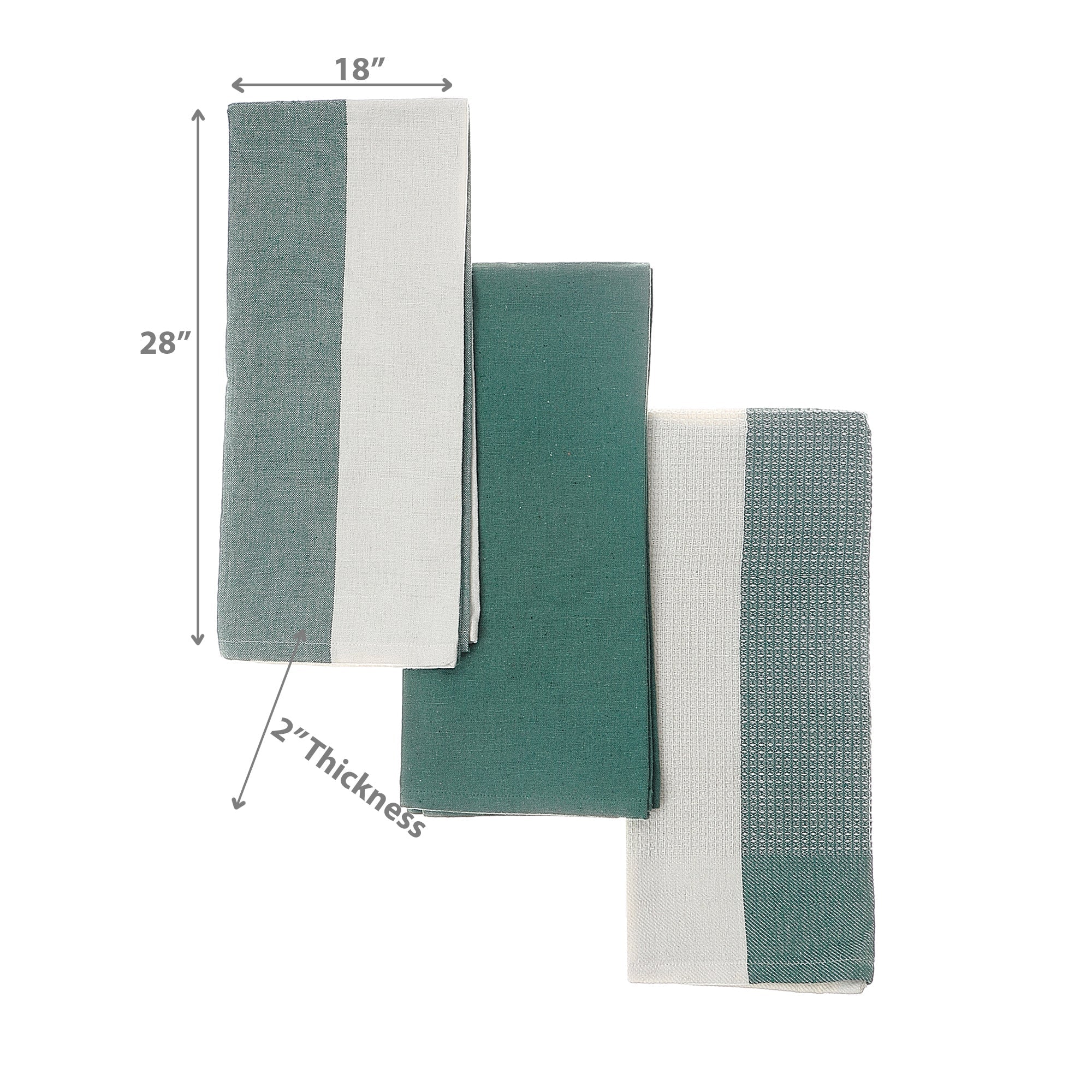 Kitchen Green Towel Set Of 3 Pcs Block Print, Kitchen Dish Towels, Farmhouse Dining Decor