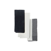 Kitchen Black Towel Set Of 3 Pcs Block Print Waffle, Kitchen Dish Towels, Farmhouse Dining Decor