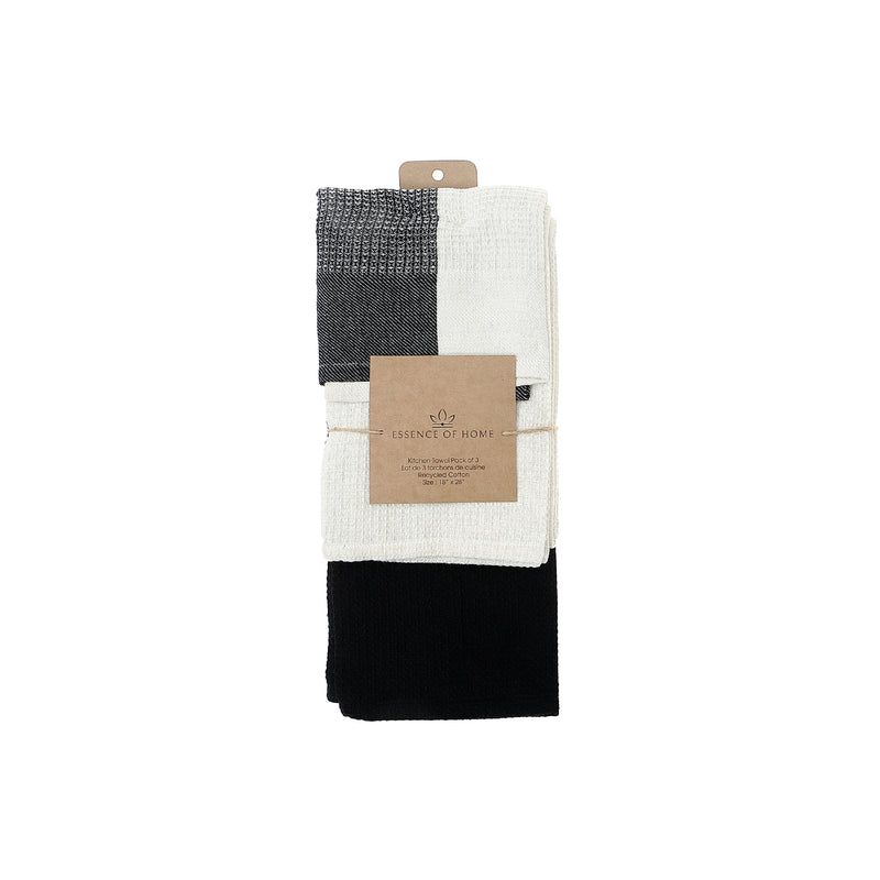 Kitchen Towel Set Of 3 Pcs Block Print Waffle