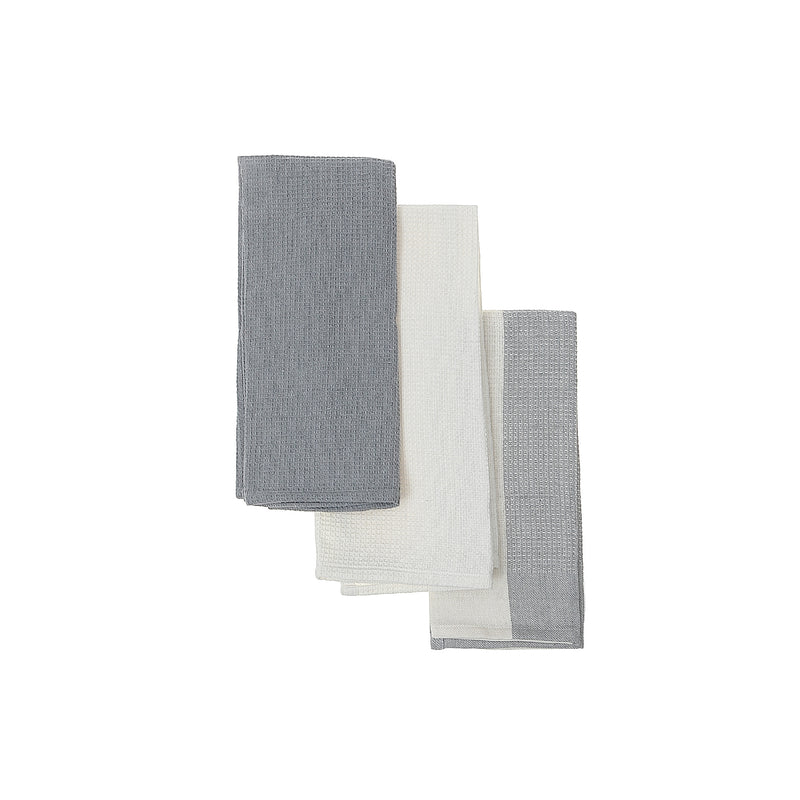 Kitchen Towel Set Of 3 Pcs Block Print Waffle