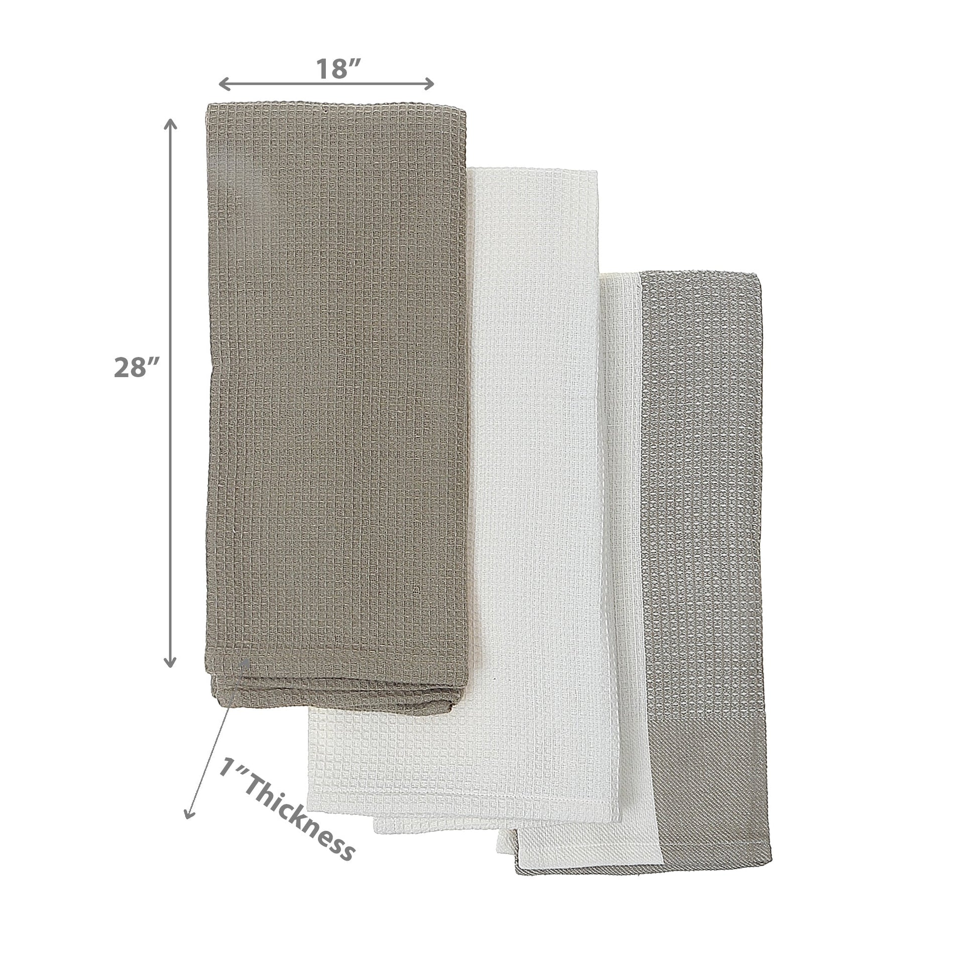 Kitchen Towel Set Of 3 Pcs Block Print Waffle