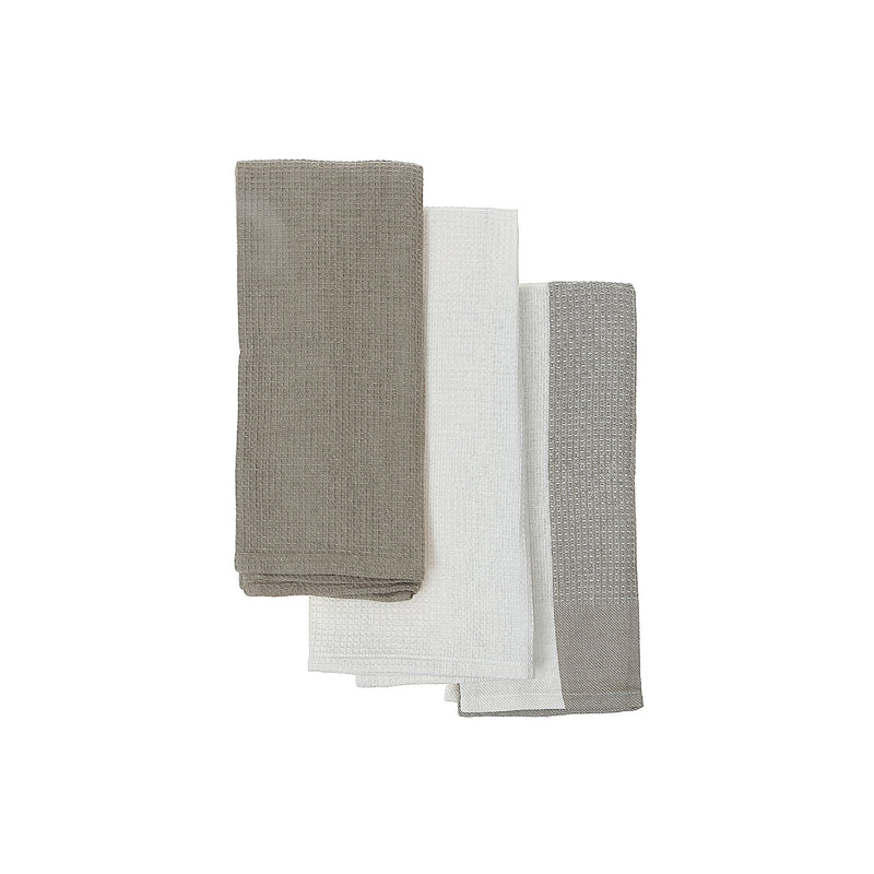 Kitchen Towel Set Of 3 Pcs Block Print Waffle