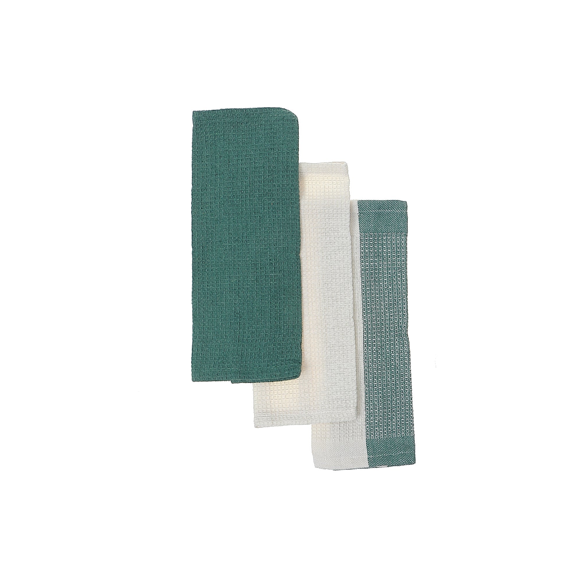 Dish Green Towel Set Of 3 Pcs Block Print, Kitchen Dish Cloths, Farmhouse Kitchen Decor