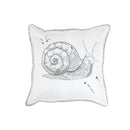 Blanket Stitch Embroidered Cushion Snail 18 X 18 - Set of 2